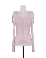 term ribbon off & shirring slim top