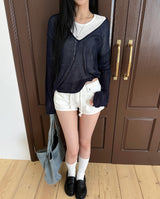 Haro See-through Deep V-Neck Knit