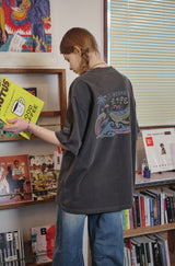 ブルーウェーブピグメント半袖Tシャツ