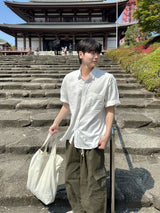 Modern Oversized Linen Short-Sleeve Shirt