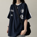 Patterned Track Line Short Sleeve Tee
