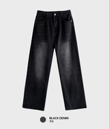  Lebey Daily Back Banding Wide Denim Pants