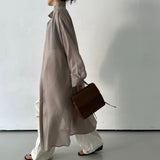 シャインネックロングシャツ - 3colors