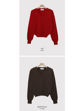 Simple Basic V-neck Knit (10color)