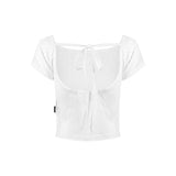 SPUARE NECK  BACKLESS RAGLAN TOP_White