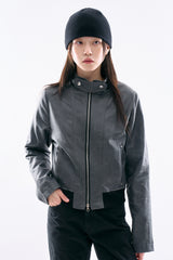 Nathan crack leather jacket