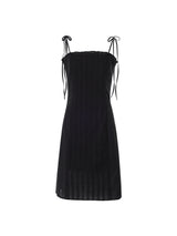レースフリルミディドレス (Black)