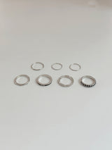 [7 set] black line ring set