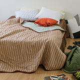 Borderline Pattern Reversible Summer Comforter - Mocha stripe - SS size