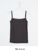 Arone Lace Ribbed Layered Layered Strap Sleeveless