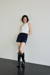 BEBE UNBALANCE SLEEVELESS TOP / WHITE