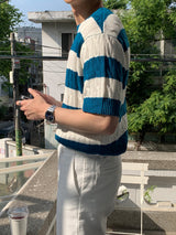 LMN Twisted Doughnut Patterned Cool Short-Sleeved Knitwear (5 colors)