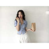 【MADE】lace princess shirt ver.2, light blue