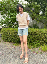 4パートデストロイドドットデニムパンツ code 21102