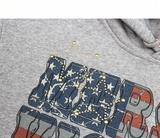 American Vision クロップフーディーTシャツ 232790404
