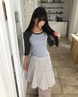 Quilo チェック ミディ丈 スカート