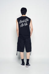 25SS SCRIPT LOGO OUTLINE SLEEVELESS BLACK