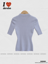half-turtleneck slim line knitwear T-shirt