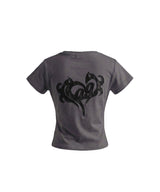 レースハートTシャツ