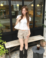 Puff tie blouse