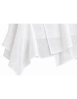 Lune High Neck Unbalance Drape Layered Sleeveless Blouse White