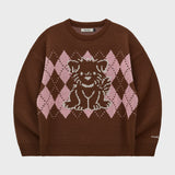 Drawing Puppy Argyle Knit