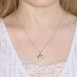 flower locket necklace silver