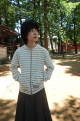 saros stripe zip-up - White(1)