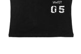 Rahi 05 Here Printing Henley Neck Button Short Sleeve T-shirt