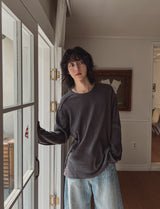 Solin cut ribbed long sleeve tee