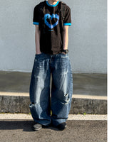 Blue Heart Ringer T-Shirt