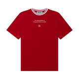 DVRK PRIVÉ STRIPED NECK OVERSIZE TEE - RED
