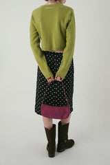 Dot frill skirt_black