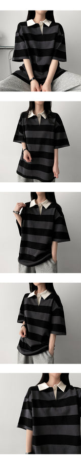 O'Kle Color Rugby Unit price Collar Short-sleeved T-shirt