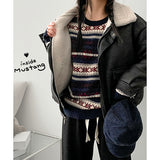 Shuntz woolen collar suede jacket