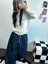 パンチングルーズヒップストリートロングパンツ 💙🤎2COLOR