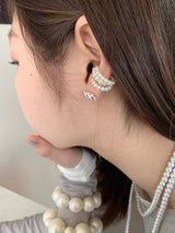 Three ring pearl earcuff
