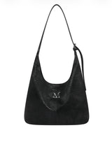 NOVEN ONE SIDE STRAP DOUBLE POCKET LEATHER SHOULDER BAG