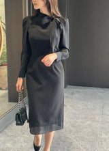 26FW★ジェシア タイ シフォン Hライン ロングワンピース