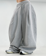 ❤ S-XL❤ サイドプリーツワイドバルーントレーニングパンツ