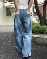 Nippen Damaged Wide Denim Pants
