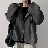 V-key String Windbreaker Hooded Jumper