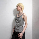 GLITTER COWL NECK CAMISOLE: GREY
