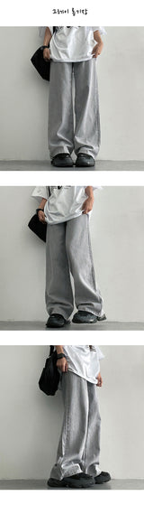 [Short, basic, long] [S-2XL] [Summer long pants!] ジェロームワンタックサマーワイドデニムパンツ (4 colors)