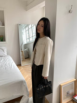 Minimal two pocket tweed jacket(2color)