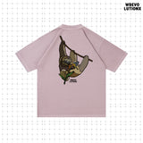 レインフォレストダスティパープルデニムウォッシュドヘビーウエイトTシャツ (Sloth and Hummingbird)