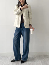 225 Brushed Wide Denim Pants (2C)