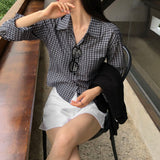 [MADE] Pippi, a slim checkered shirt blouse
