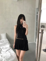 Dice Flared Mini Skirt (2 colors)