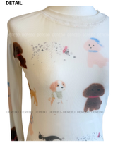 Blur Cartoon Mash Round Long Sleeve T-shirt